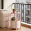 Table d'appoint ronde avec panier de rangement, ensemble de 2 petites tables de bout pour le salon ou la chambre à coucher, table de chevet robuste avec assemblage facile