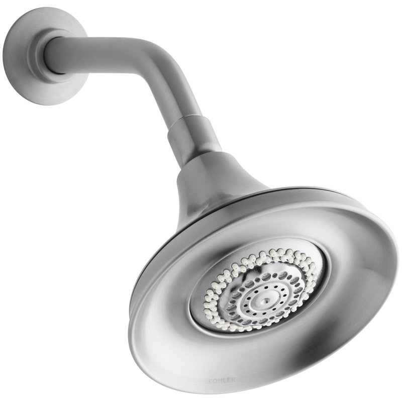Forté 2.5 GPM Multifunction Wall-Mount Shower Head, Brushed Chrome