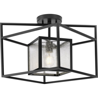 Plafonnier encastré d'extérieur 1 lumière l 19,87 po noir mat