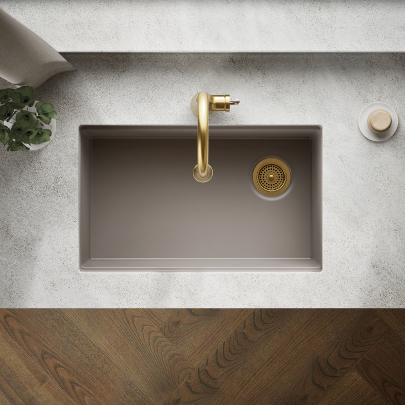 Billings Undermount Single-Bowl Workstation Kitchen Sink, Beige