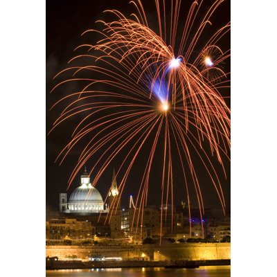 Valletta Fireworks - Wrapped Canvas Print
