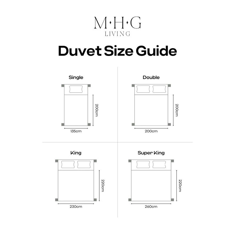 MHG Living Striped Duvet & Pillow Set - 16.5 Tog Winter Duvet Perfect for Cold Winter Nights - Available Single/Double/King/Super King