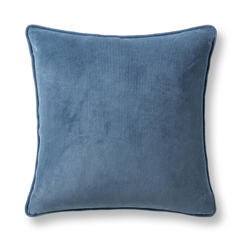 Coussin en velours côtelé Memoir, Bleu mer