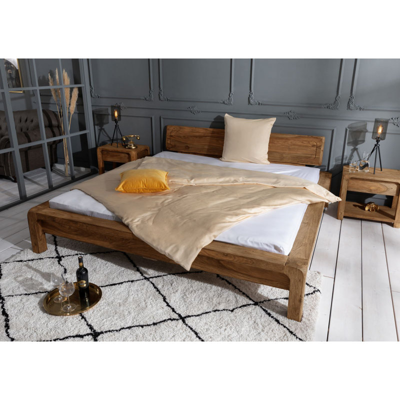 Bueno Solid Wood Bed, Brown, 180 x 200cm