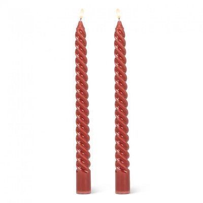 Set Of 2 Tight Spiral Taper Candles