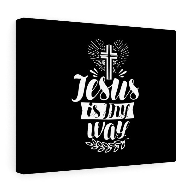 Jesus Is My Way Cross 1 Piece Wrapped Canvas Wall Art, 28cm H x 36cm W
