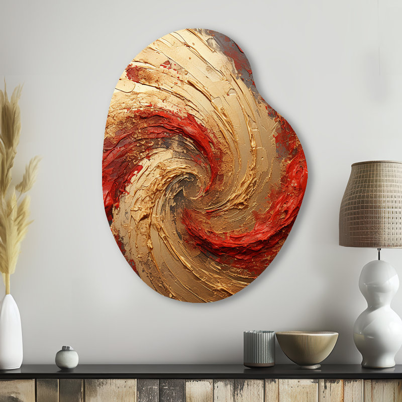 Downham - art mural abstrait en spirale asymétrique en métal, reproduction de sculpture murale en forme unique