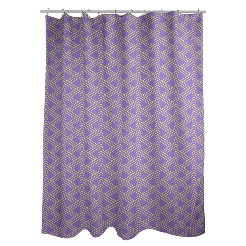 Rideau de douche simple Classic Zig Zag, Mauve / Jaune