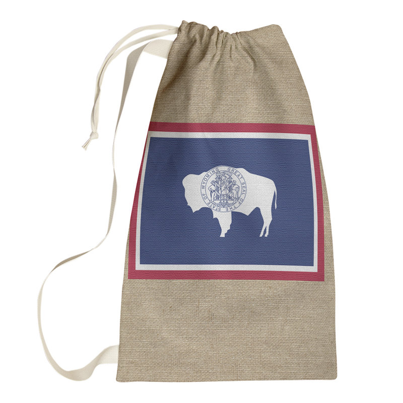 Sac à linge united states flag, Beige bleu blanc, Petit H 64 po x l 20 po x P 1,5 po, Wyoming