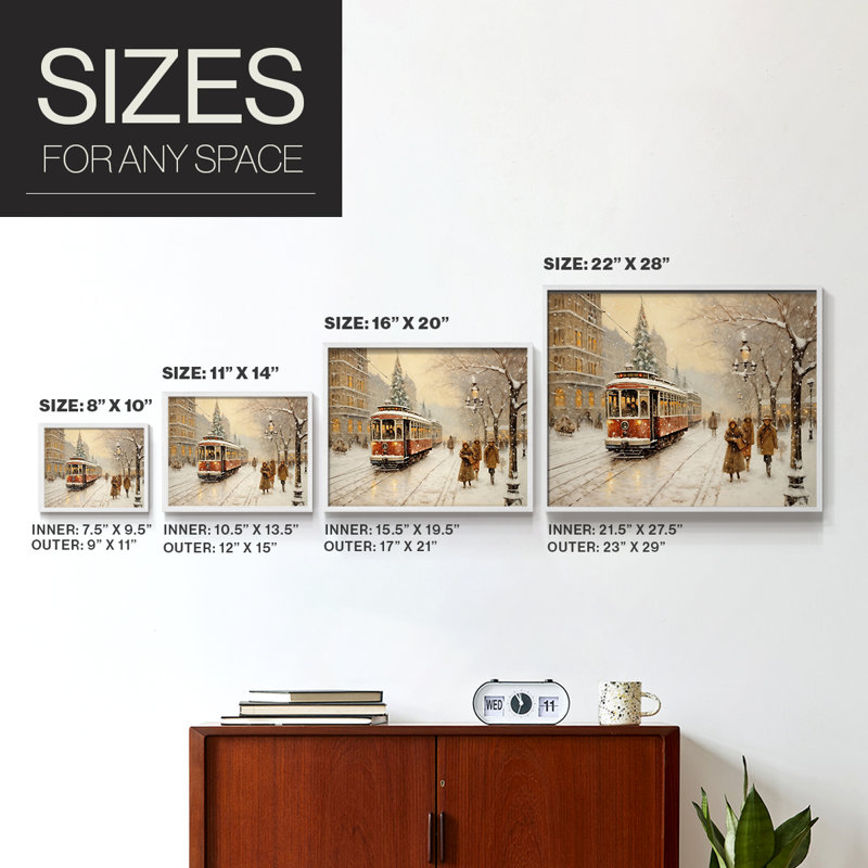 Chirstmas Art-CCCXL -Framed Print - Restickable, H 22 po x l 28 po, Blanc