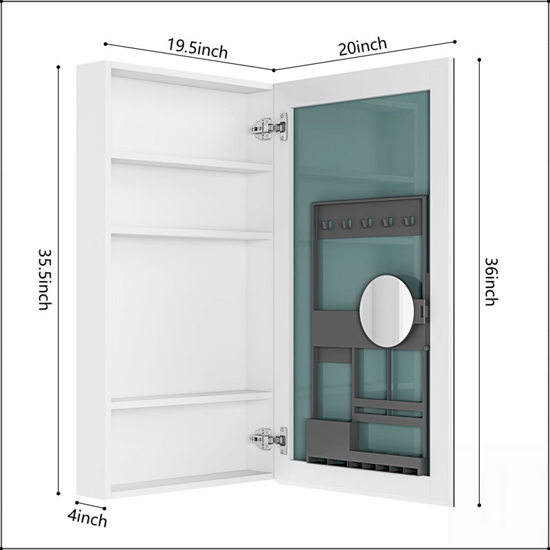 Armoire à pharmacie à surface sans miroir avec bords biseautés pour un rangement et une élégance modernes dans la salle de bain