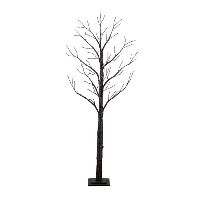 6Ft. Pre-Lit Artificial Halloween Twig Tree With 480 Orange & Purple LED Lights