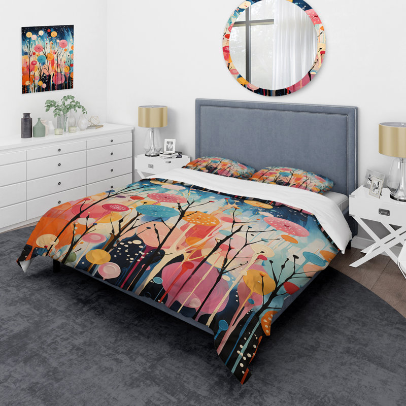 Ensemble de housse de couette en microfibre / polyester Colorful Mid Century