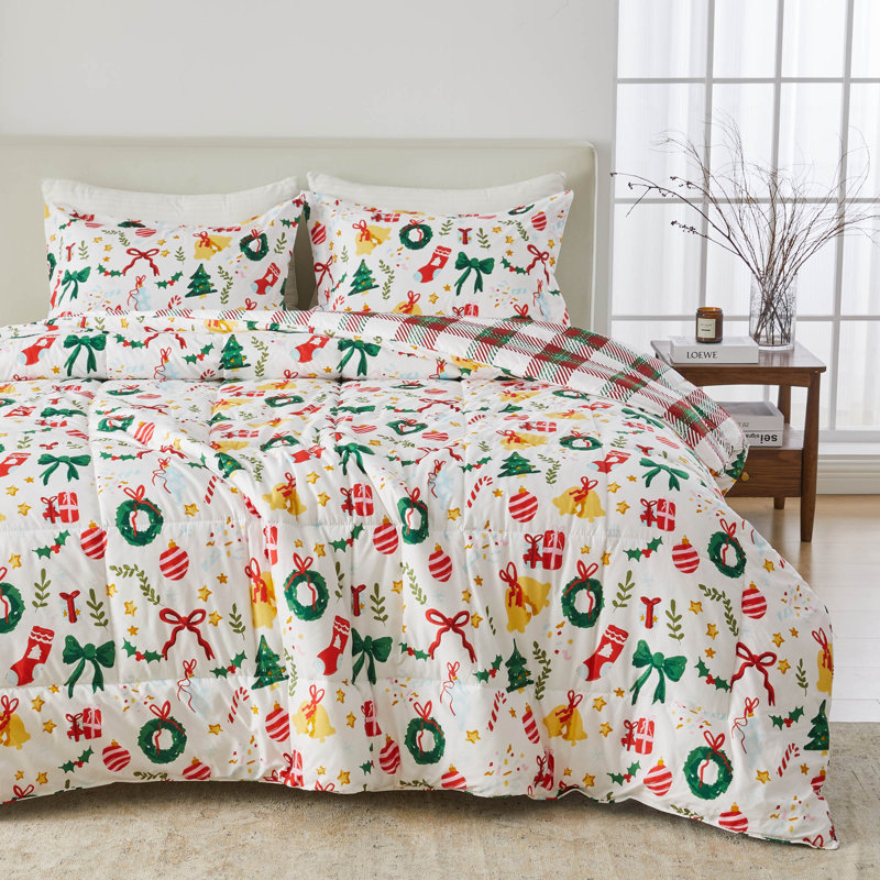 Microfiber Comforter Set with Shams, Queen Comforter + 2 Standard Shams, Celebration