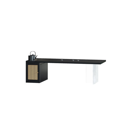 88.58"Luxury-Style Black Solid Wood Conference Table