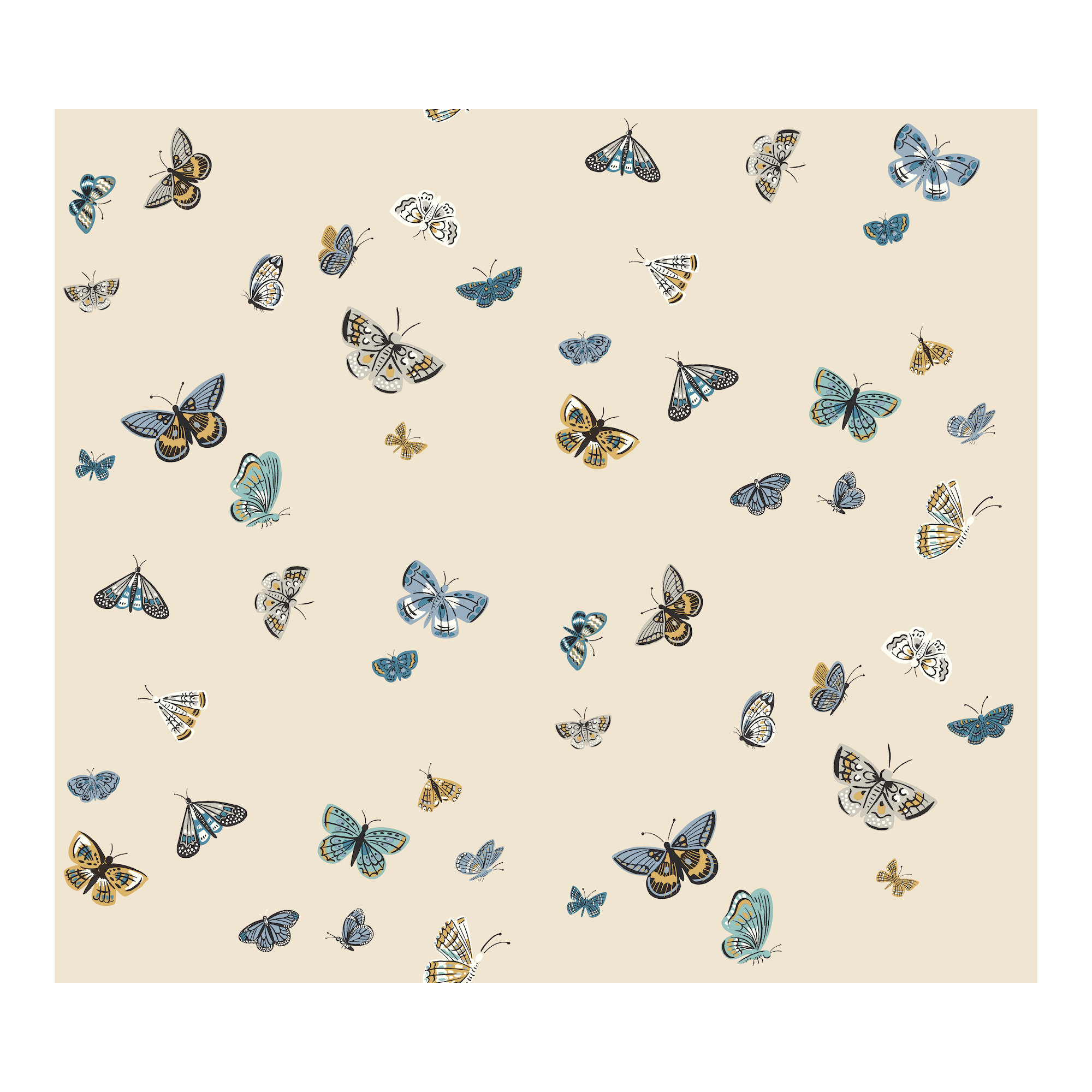 Butterfly House Peel and Stick Wallpaper, Beige