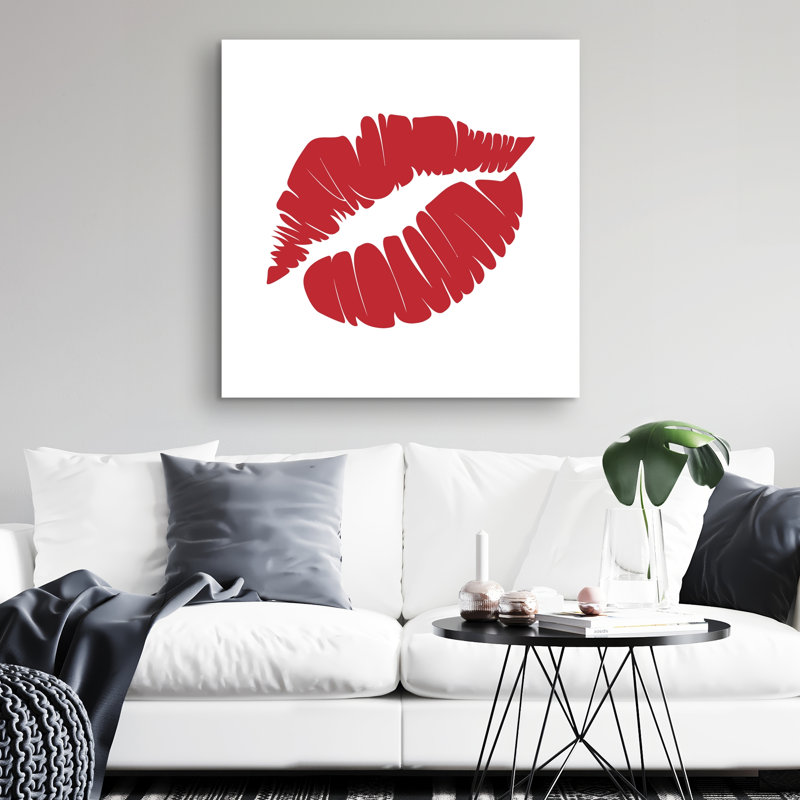 lipstick mark - 32"x32" art on canvas