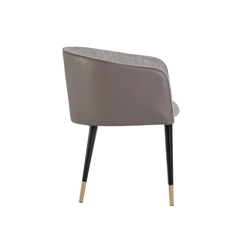 Ikon Barrel Chair, Gray Faux Leather
