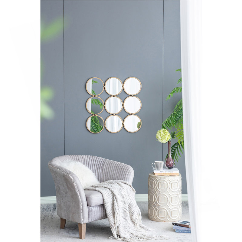 Miroir décoratif contemporain de 27,2 po de style minimaliste pour la chambre à coucher, le vestibule et le vestibule