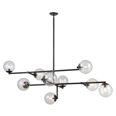 Communique 64 Wide 9Light Linear Chandelier  Oiled Bronze
