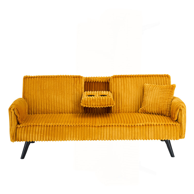 Minimalist Style, Straight-Line Corduroy Sofa Suitable For Sitting And Lying In The Living Room And Bedroom