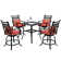 Square 4 - Person Outdoor Bar Height Dining Set with 29"W Stools