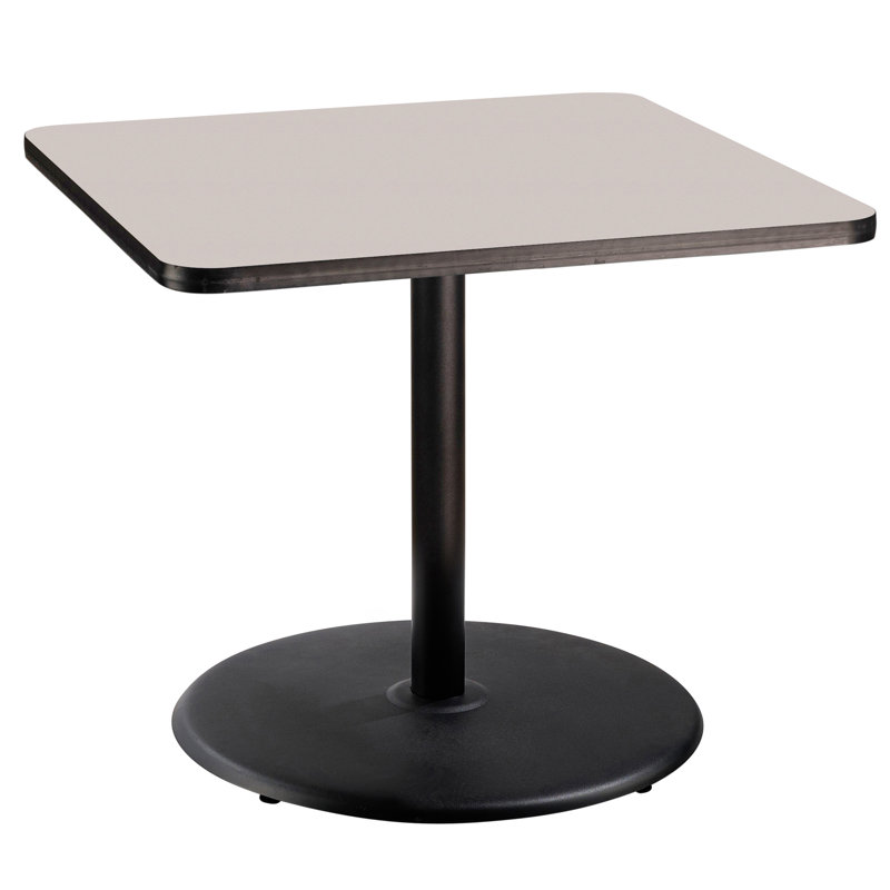 Table carrée pour salle de pause, H 30 po x L 36 po x l 36 po, Noir, gris