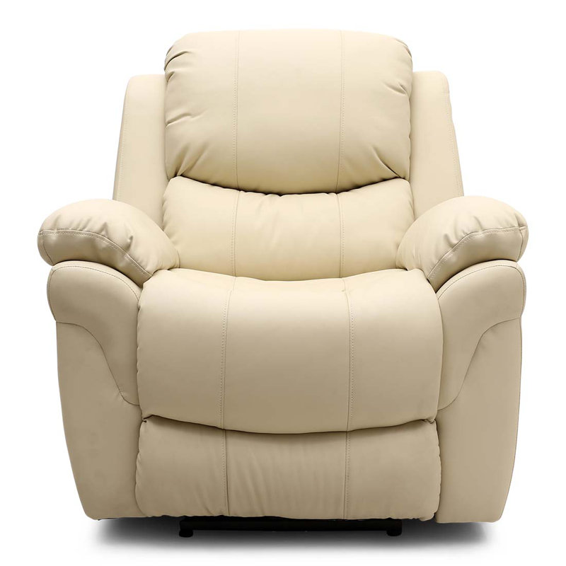 Faux Leather Standard Recliner, Cream