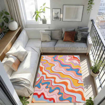 Abstract Pattern Area Rug, Soft And Lightweight, Suitable For All Seasons, Easy To Maintain And Easy To Clean, Machine Washable Carpet Floor Mat, Suitable For Living Room, Bedroom, Hallway, Balcony, Patio, Room Decor, Home Decor, Outdoor Decor