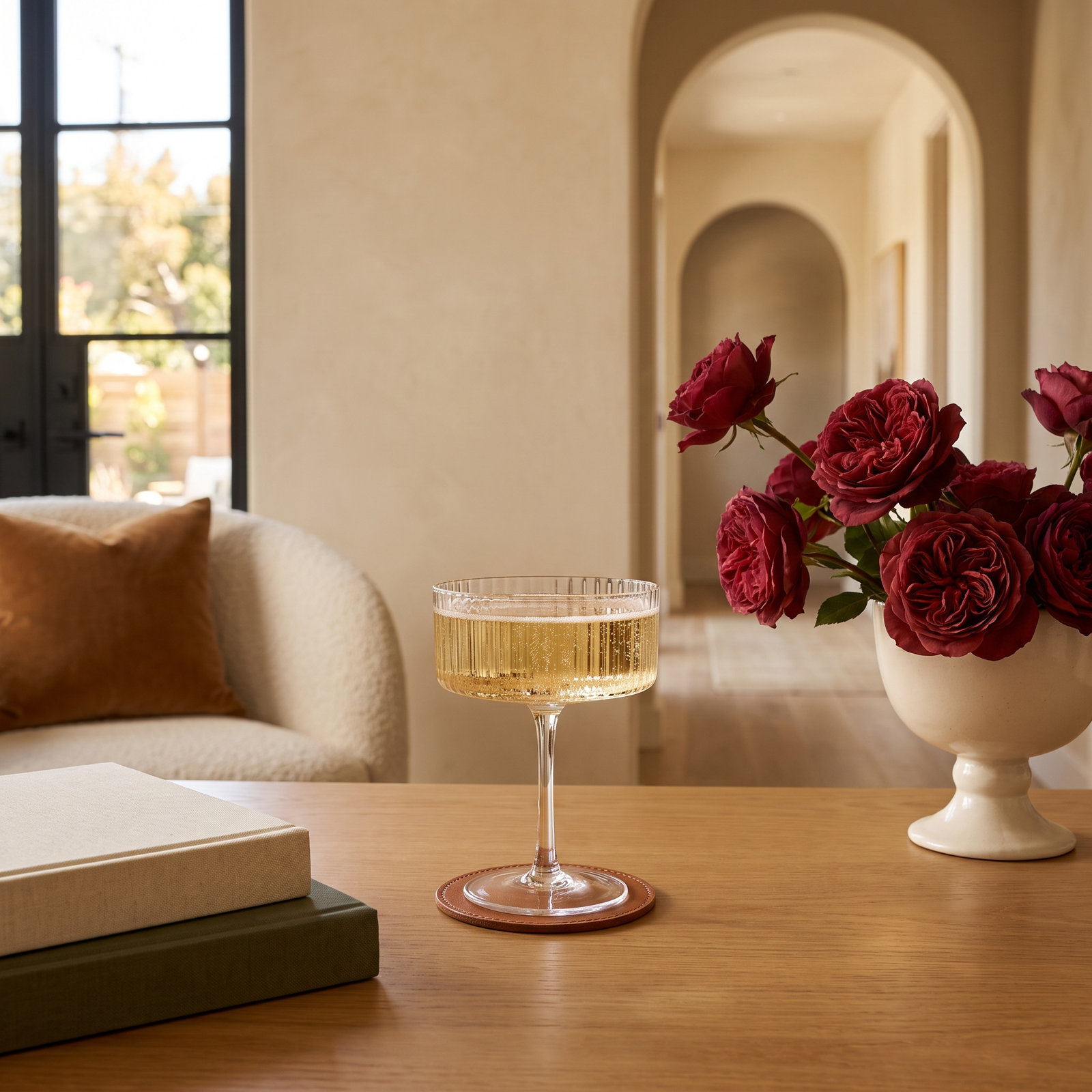 Elle Ribbed Martini Glass