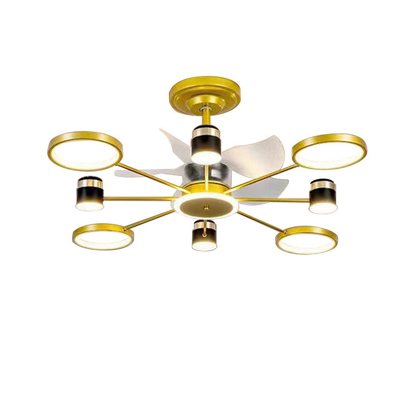 45.3" LED Ceiling Fan with Light and Remote,with Starry Sky, Gold