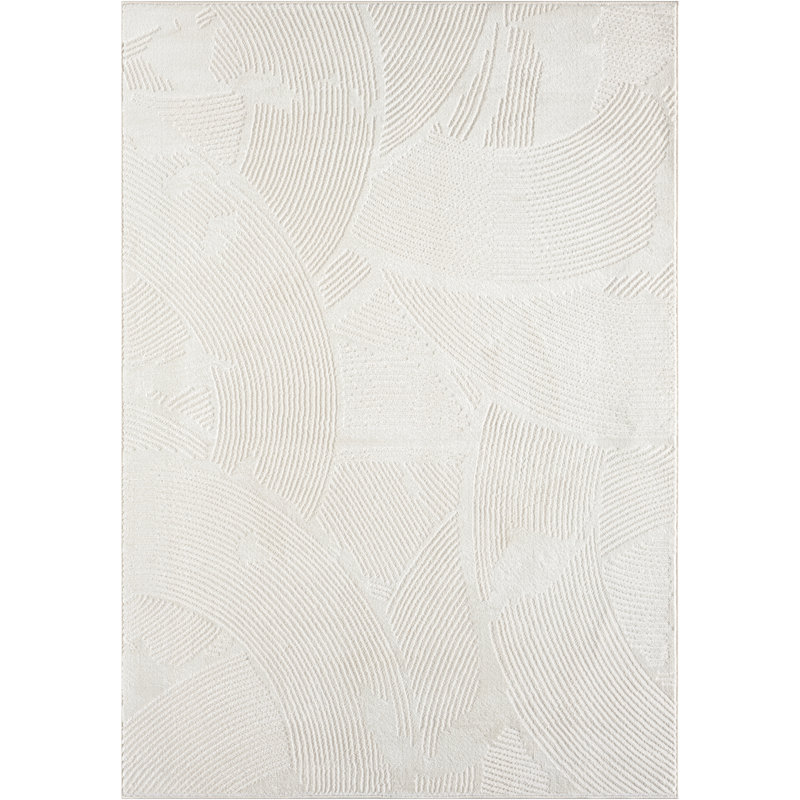 Abani Oltmann Oltmann120A Neutral Brush Stroke Sandbrush Design Cream Area Rug, Rectangle 4' x 6'