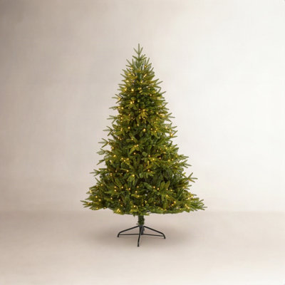 Green Lighted Artificial Fir Christmas Tree
