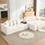 Canapé en U de 137,5 po, charge USB et sans fil, table basse avec porte-gobelet, canapé modulaire surdimensionné et mobile, repose-pieds mobile, sans assemblage, 6 sièges, velours côtelé-1188108127