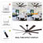 72" Ceiling Fan With Light, 6-Speed Remote Control, Reversible DC Motor, Modern 8 Blades With 6"/12"/19.5"  Downrods For Home Or Commercial Black/Walnut