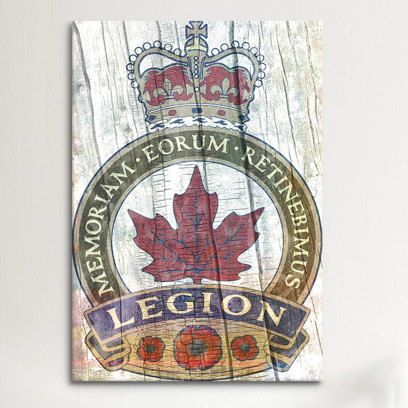« canadien legion crest #2 », impression sur toile, H 26 po x l 18 po x P 0,75 po