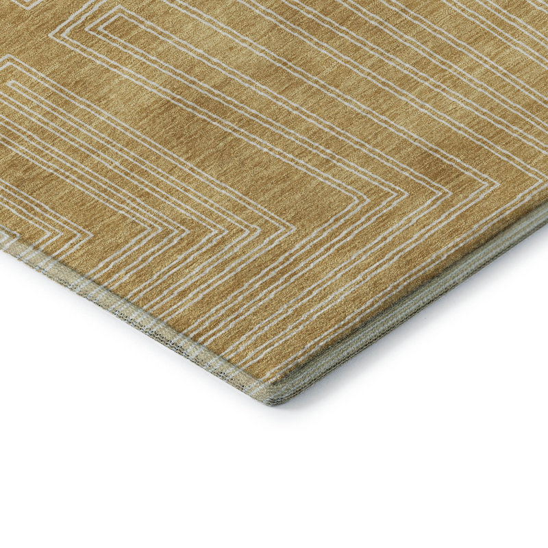 Tapis géométrique Premium lavable à la machine Harrietstown AMF1045, Rectangle 10 pi x 14 pi