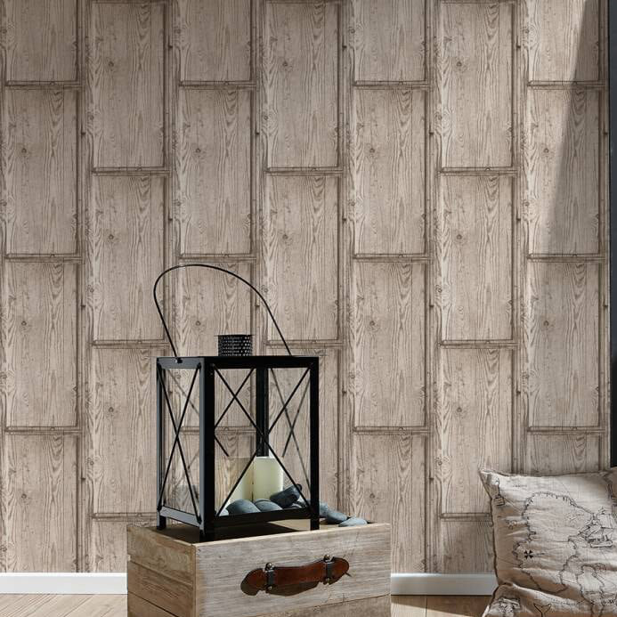 Rouleau de papier peint l 33 pi x l 21 po DecoWorld, Beige / Brun