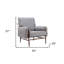 34" Grey And Brown Upholstered Arm Chair