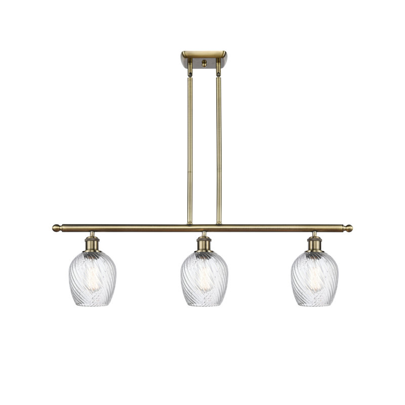 Luminaire suspendu linéaire à 3 lumières pour îlot de cuisine Erma, Ampoule non incluse