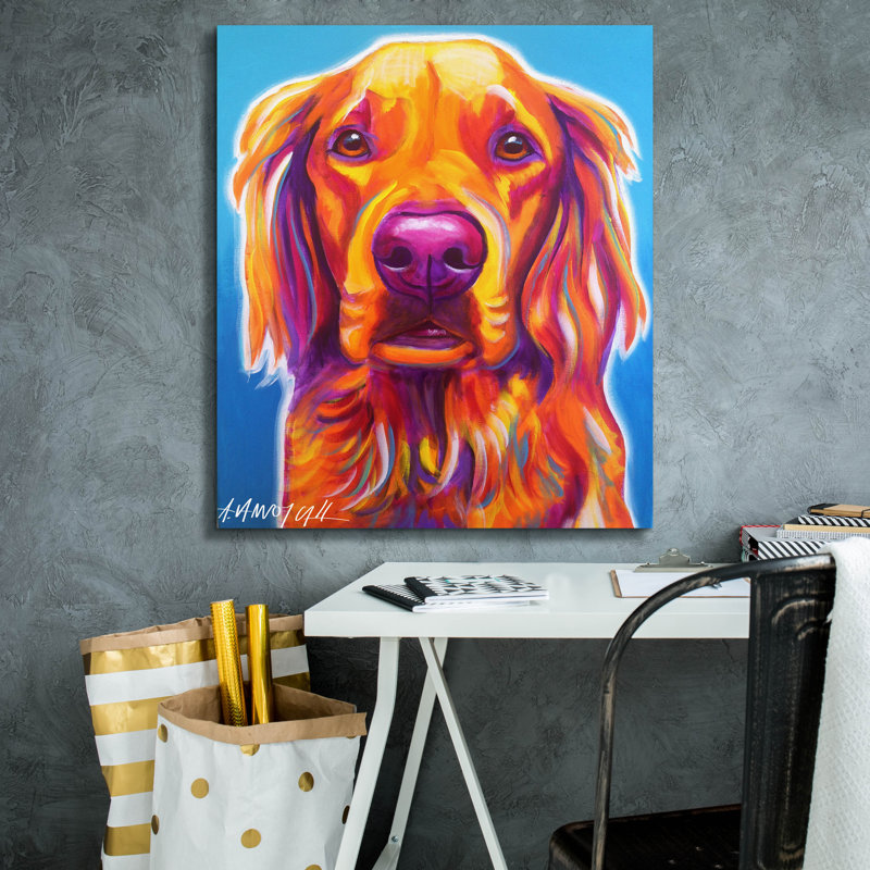 «Golden - Macie» par Dawg Painter, H 30 po x l 26 po x P 1,5 po