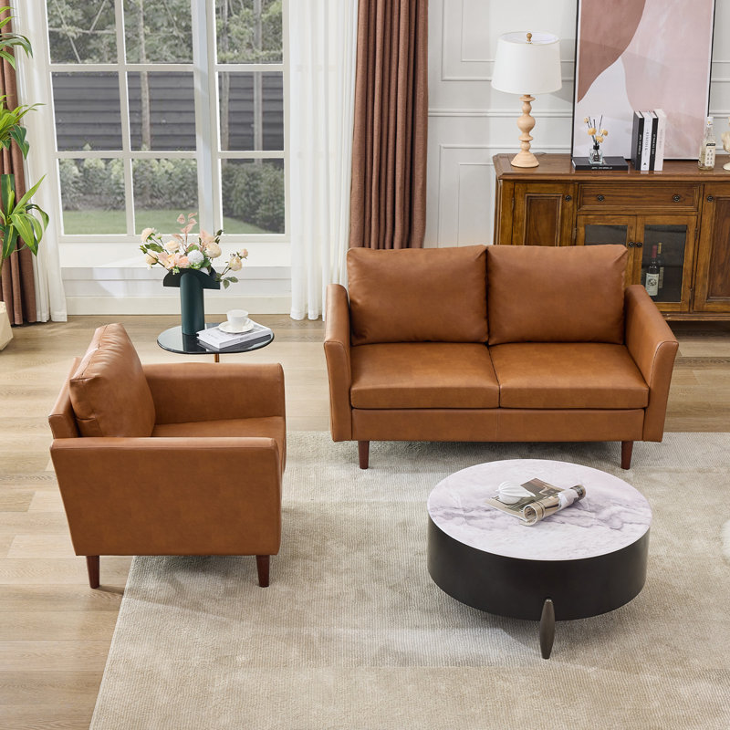 Bobur 2 - Piece Living Room Set, Chestnut
