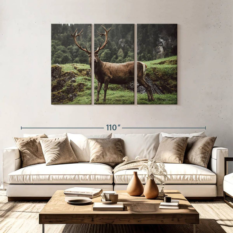 Brampt Majestic Mountain Deer, 48" H x 74" W