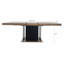 Table de salle à manger rectangulaire extensible pour 6 à 10 personnes avec effet bois et noir 160 à 200 cm