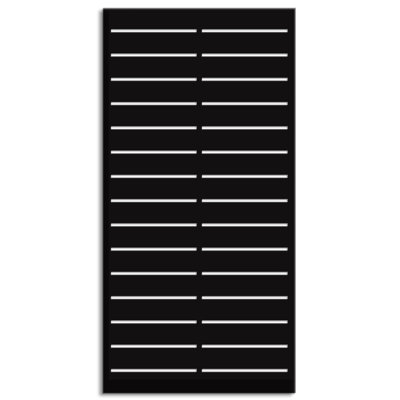 Panneau d'intimité décoratif en acier thermolaqué noir avec vis Linea 3 pi x 6 pi