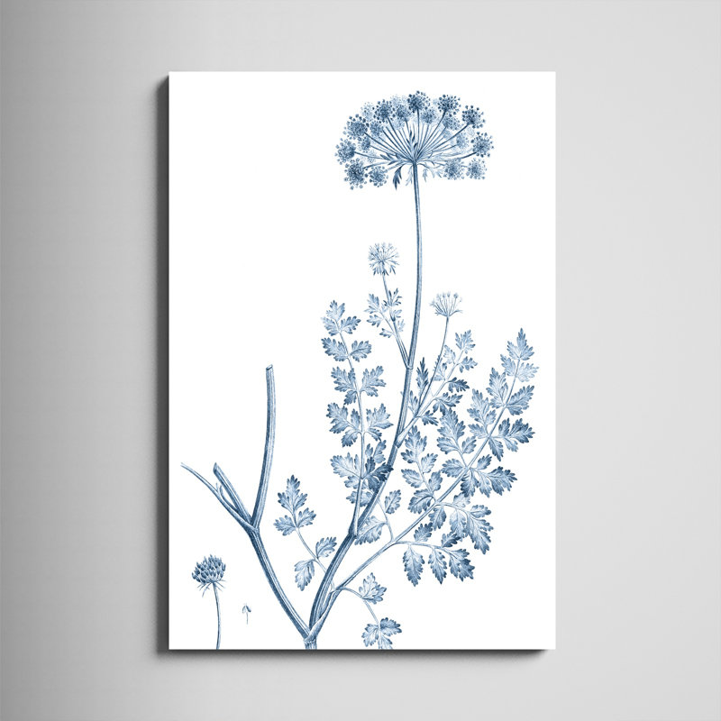 " Antique Botanical In Blue V " by Vision Studio Painting Print, 48" H x 32" W