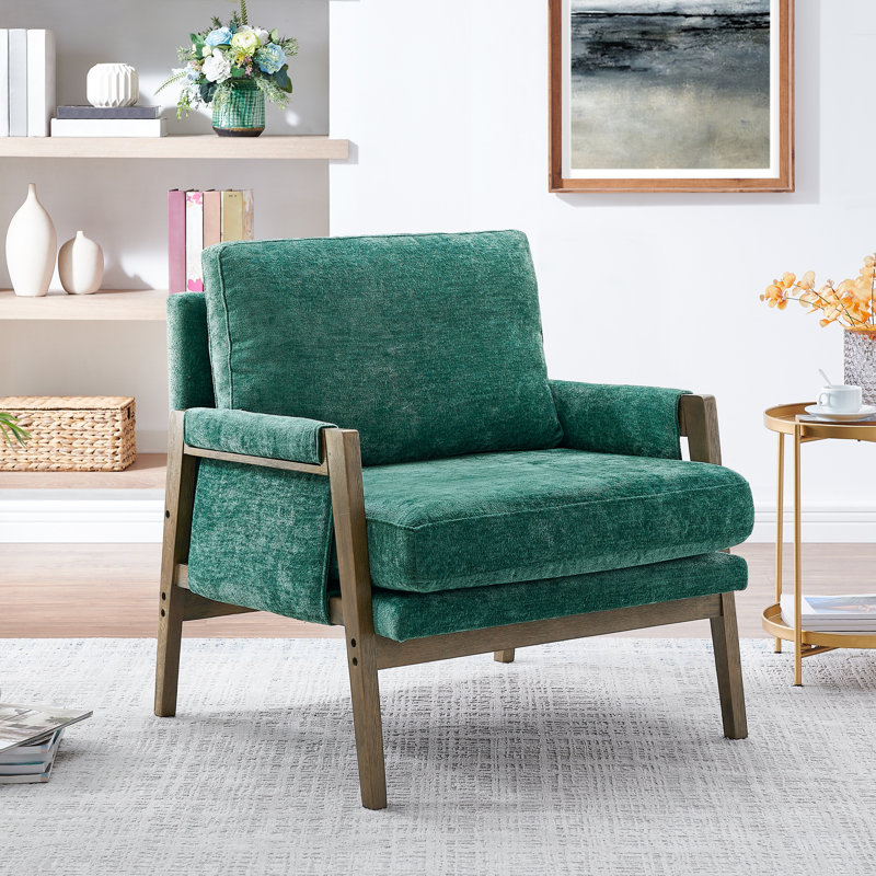 Fauteuil de salle à manger rembourré, Vert