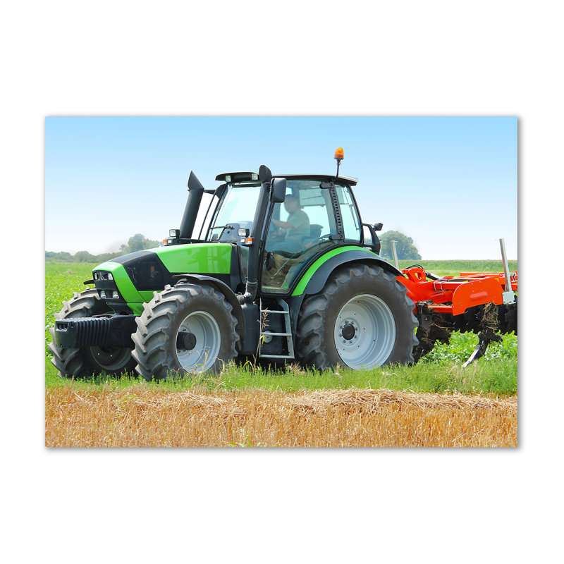 Tractor On The Field - Wrapped Canvas Print