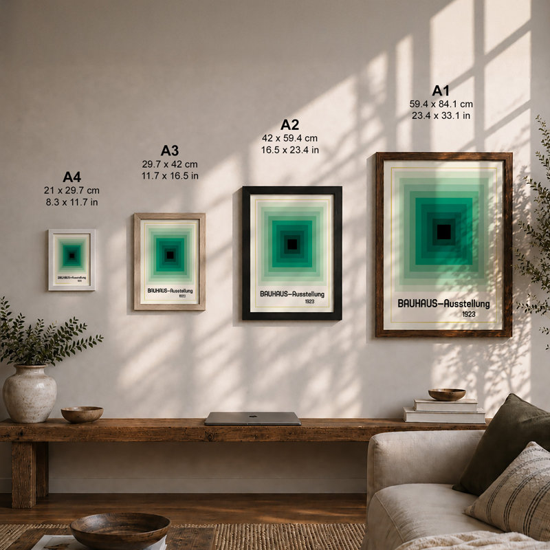 Bauhaus Abstraction Geometric - Framed Print, Unframed, A2 - 59.4 x 42.0 cm