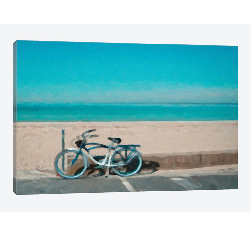 « vélo to the beach », reproduction sur toile, H 18 po x l 26 po x P 1,5 po, Toile tendue, Pas de tapis